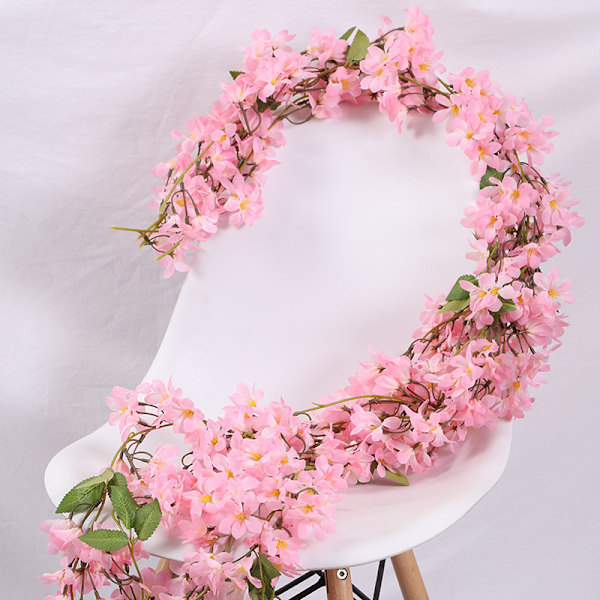 2 st 1,7 m Konstgjorda Sakura Körsbärsblommor Hängande Blomrankor