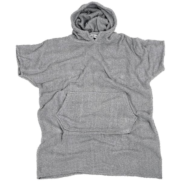 Badehåndkle med hette til barn, 100 % bomullsfrotté badekåpe for gutter og jenter 128 Steel Grey 2-5 Years
