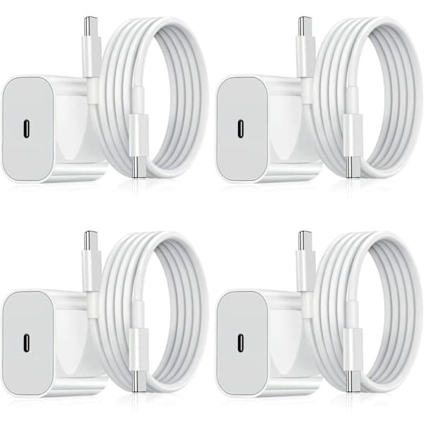 4-pack-iPhone-laddare-Snabb laddare-Adapter + 2M Kabel 20W USB-C Vit 4-Pack iPhone 4-Pack USB-C 4-Pack USB-C 4-pack 4-pack USB-C