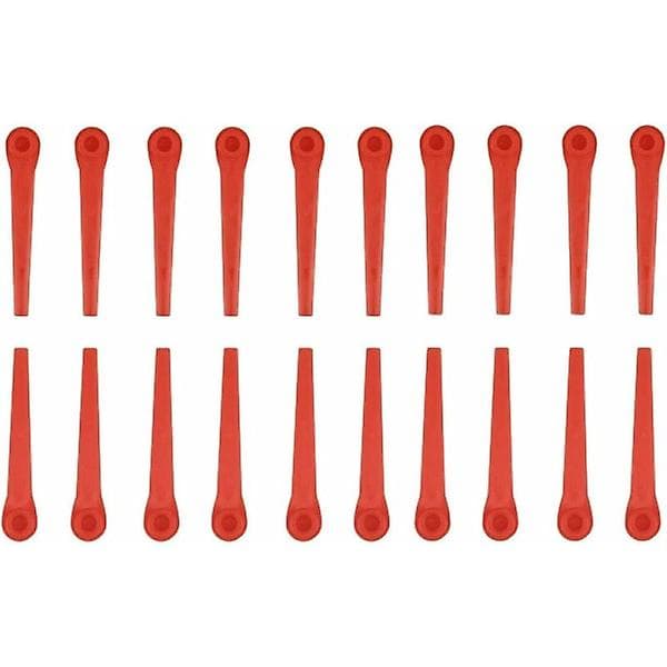 100-pakning plastblader kompatible med Gardena gresstrimmere, erstatningsblader for Gardena gresstrimmere og