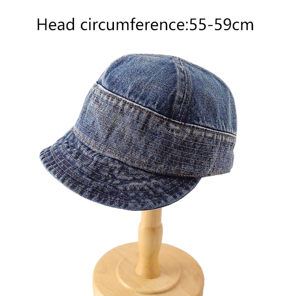 Denim Bucket Hat, Damehatte, Dame Newsboy Caps Beret Hat