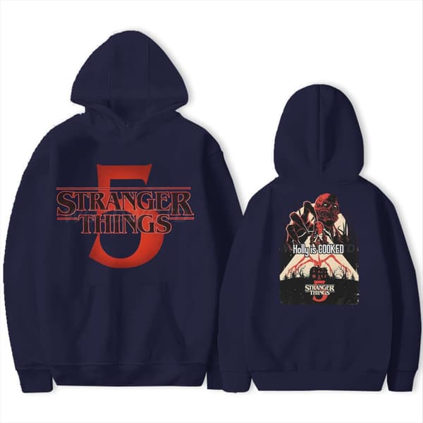 Stranger Things 5 Hættetrøje – Unisex – Varm fleeceforet sweatshirt – Efterår/Vinter Red 1 M