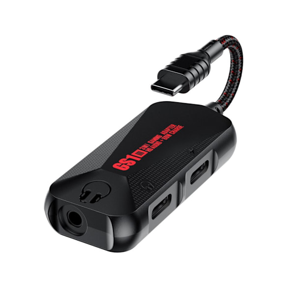 GS1 Kyllingespil Telefon Lydkort 3 i 1 Mobiltelefon Spil Lydkort med Oplader Adapter USB-C Type-C til 3.5mm Opladning