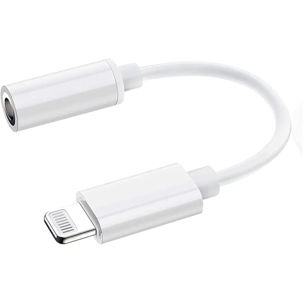 Lightning till 3.5mm Hörlursuttag Adapter, Adapter iPhone Hörlurar, med iPhone 14 13 12 11 XR XS Max X 8 7 6 Stöder alla iOS