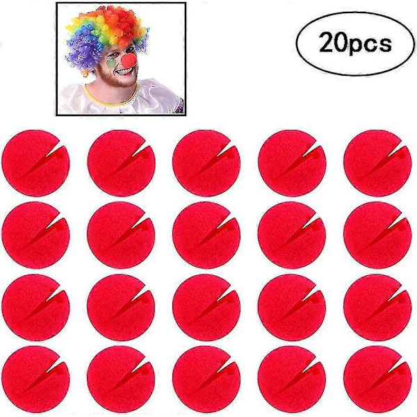 20 Stykker Klovneneser, Rød Sopp Klovn Nese, Cosplay Nese For Festkostyme [db]