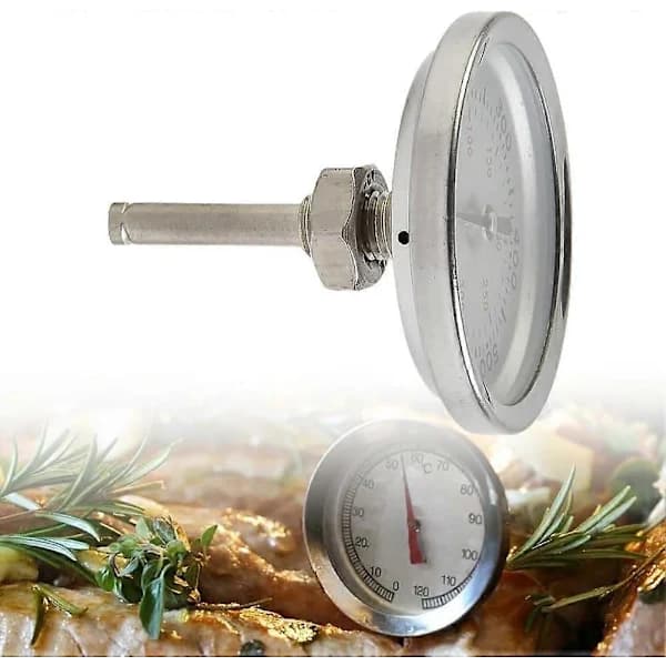 Erstatningstermometer for Weber kullgriller, rustfritt stål, nøyaktig temperaturovervåking, sølv