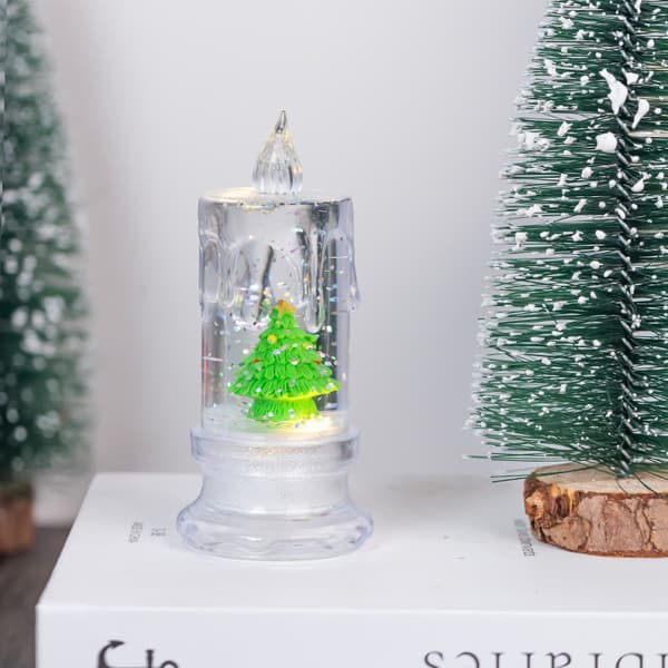 LED julelys, 4 stk. glitter julelys uden flamme