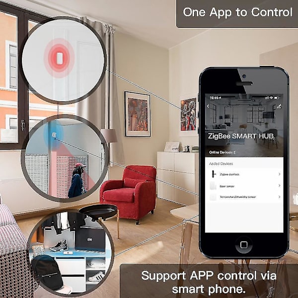 Fönsterdörrsensor Smart Gateway Hub Säkerhetslarm Kit