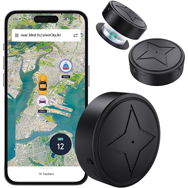 GPS-sporing med sterk magnet for bil, kjøretøy, anti-tapt, multifunksjonell GPS-minilokator, automatisk opptak/stemmeaktivert tilbakeringing med app