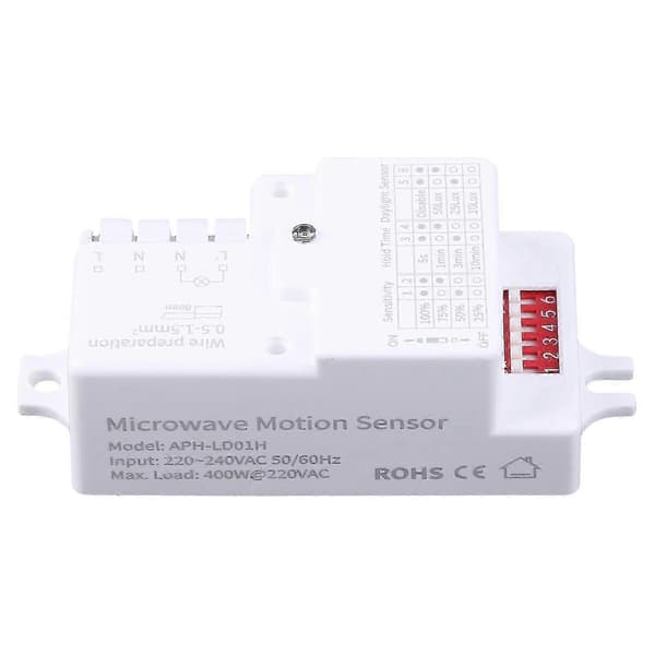 Mikrobølge Radar Bevegelsessensor for AC 220V-240V/50Hz LED-lys