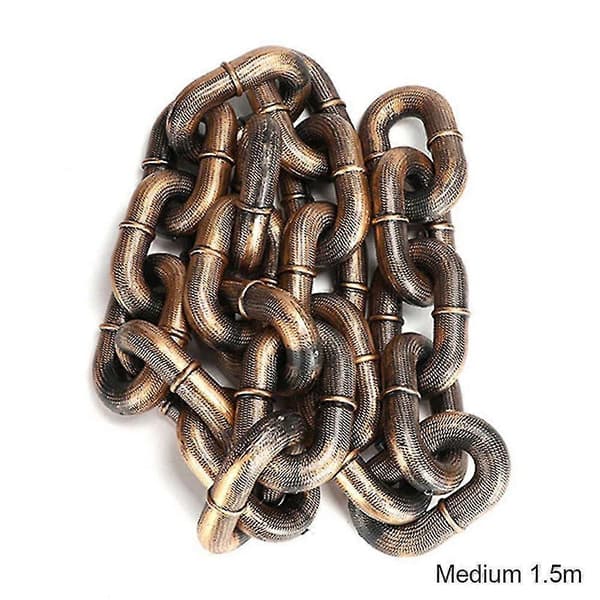 Simuleret jernkæde til hundetræk Multifunktionel tyk rebsnor Sele til hundeudstyr Bronze Medium 1.5 M
