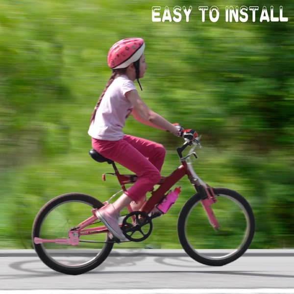 Cykelstöd för barncykel 14 tum Rosa 2-pack Universalmontering Sidostöd