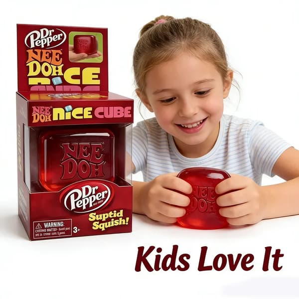 Dr Pepper x NeeDoh Nice Cube Squishy legetøj Stressaflastende legetøj Blød klemme Fidget Cube til børn og voksne Angstlindrende sanselegetøj D