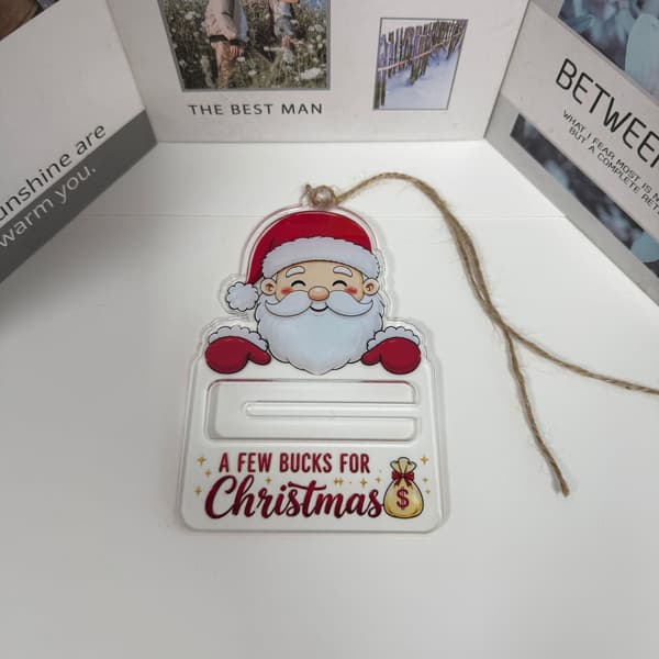 Akryl Kontantpresenthållare Prydnad, Julpengahållare för Presentgivning Snowman 10*15.5cm