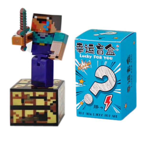 Mina värld byggklossar minifigur rustning Steve docka modell omgivande tårtdekorationer handgjorda blind box leksaker George (figure 7 cm)