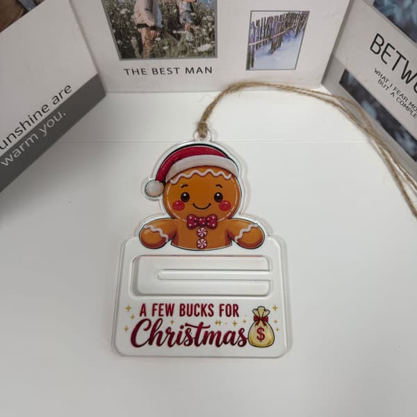 Akrylpengegaveholder-ornament, julepengeholder for gavegiving Nutcracker 10*15.5cm