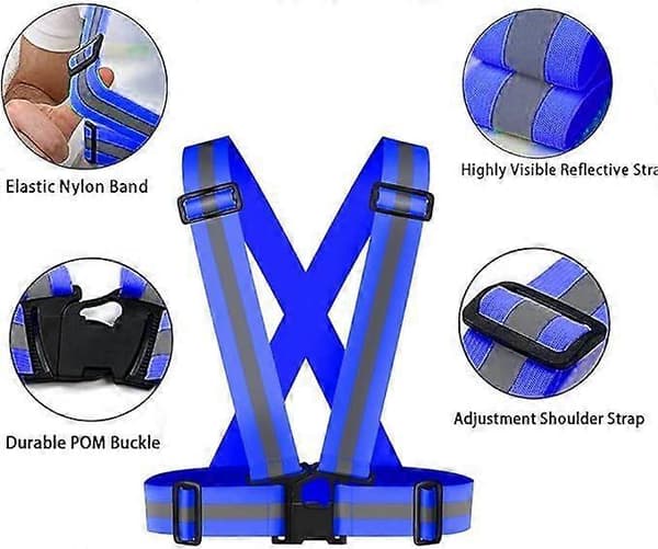<a>3-pakning refleksvest, sikkerhetsstropper med høy synlighet, justerbar refleks