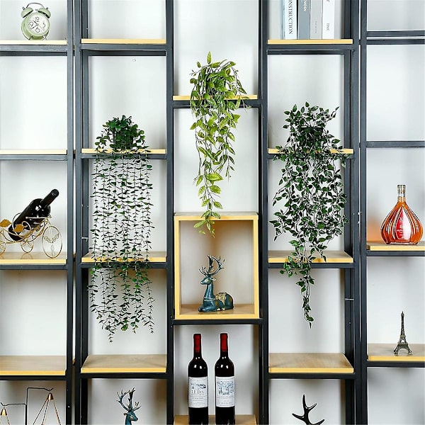 Kunstige Hængeplanter 3-pak Kunstig Eukalyptus Potteplante Falsk Eukalyptus Mandala Vinstok