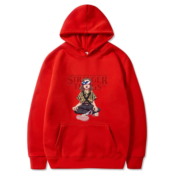 Stranger Things trykket hettegenser – fleeceforet hettegenser Dark gray 1 XL