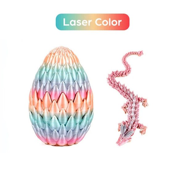 3D-tryckt laserdrakeägg med 12\" flexibel drak-fidgetleksaksfigurdek Laser Colorful