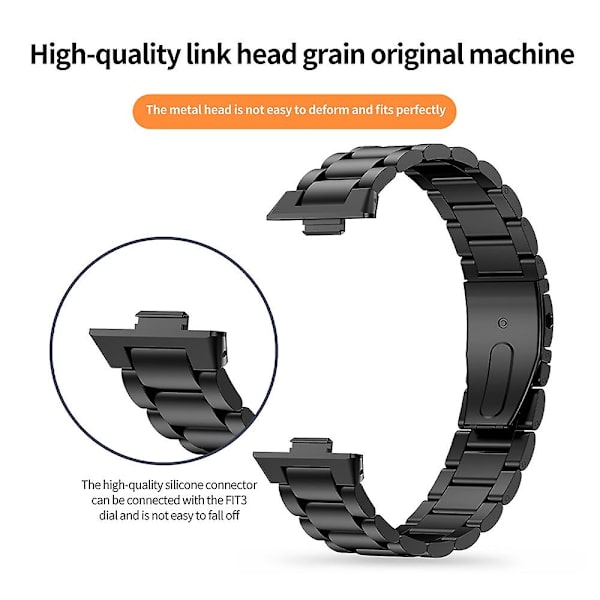Rustfrit stål armbånd til Huawei Watch Fit 3 - Erstatningsarmbånd Sølv