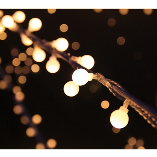 LED lyslenke, runde kuler, liten lenke, batteridrevet, jul