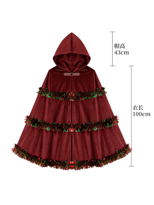 Julekappe med hætte, festlig cosplay-kappe til Halloween, fester og sceneoptrædener**blå blue
