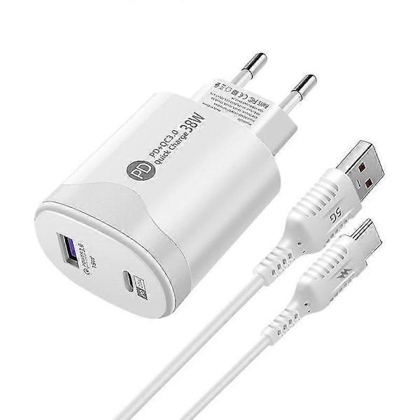 Type-C Snabbladdningsadapter PD20W Direktladdningsladdare med Datakabel