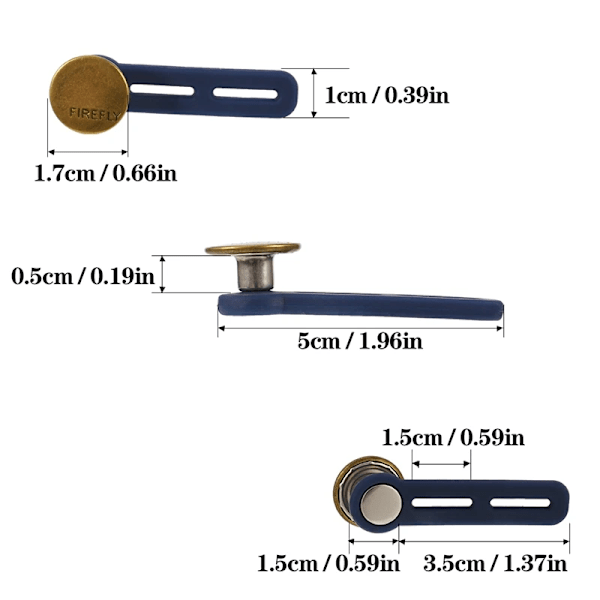14 stk. Jeansknapper Metall Silikon Utvidede Knapper Spikerfrie Avtakbare Justerbare Spenner Jeans Midjeforlenger Spenne Jeansknapp