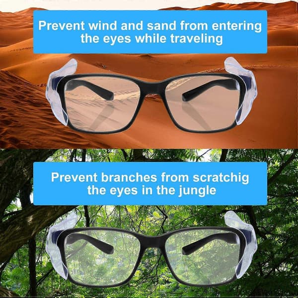 8 par skyddsglasögon sidoskydd klart flexibelt skydd passar små medelstora glasögon