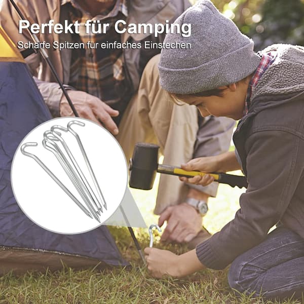 Tältpinnar, 18 cm pinnar camping, tältpinnar starka - Perfet