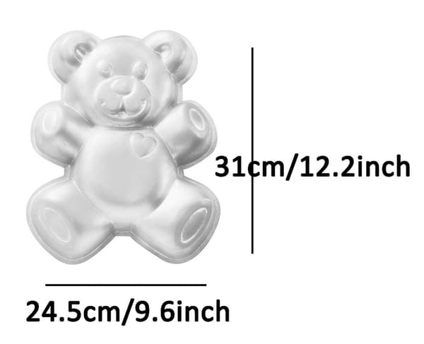 12 tommer 3D aluminium bamse bageform - kageform - bamse