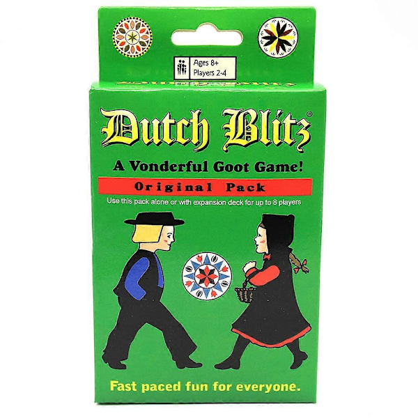 Dutch Blitz Det originale hurtige kortspil indeholder 160 kort, hurtigt og nemt at lære, fantastisk familiespil sjov for alle for 2 green