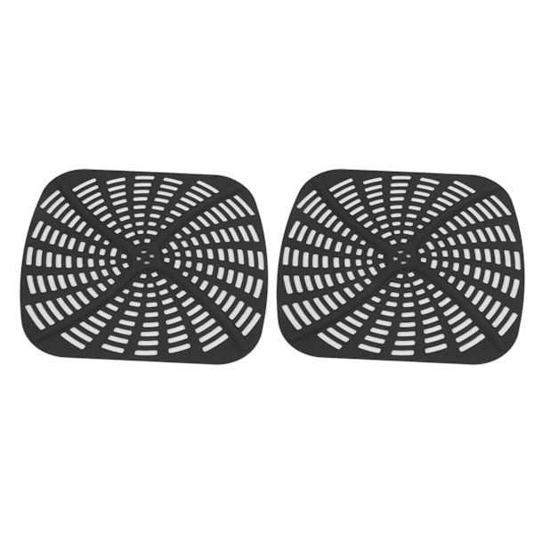 NYA 2-pack Återanvändbara Silikon Fryer Foder, Repskyddande Silikon Fodermatta för Ninja Foodi AG301 Fryer, Svart