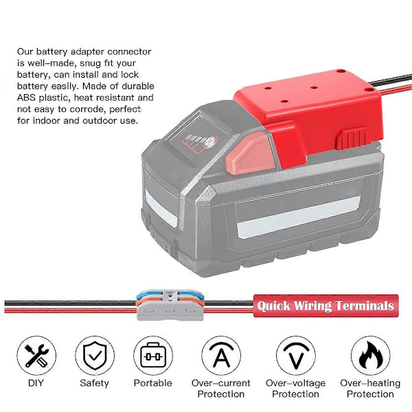 2-pak Power Wheel adapter til Milwaukee M18 batteriadapter