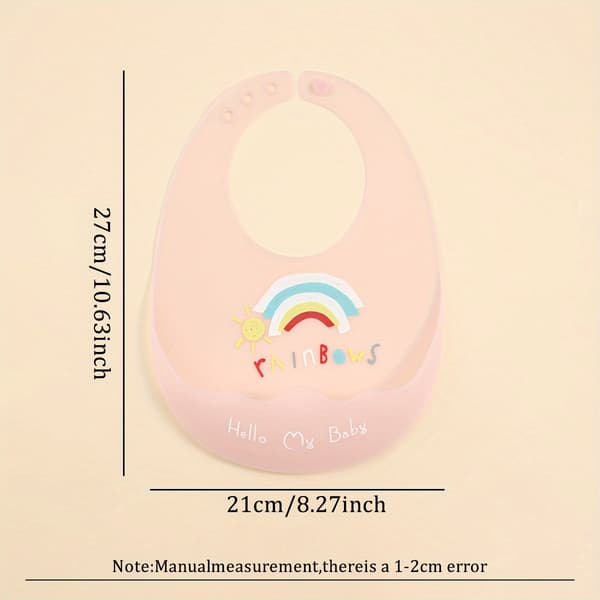 Haklapp i silikon för bebisar - Ultramjuk, dregelsäker, hög kvalitet Rainbow