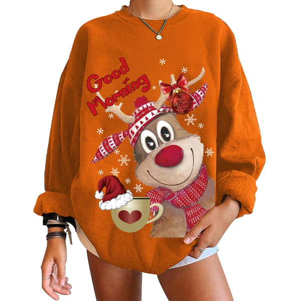 Genser Dame Varm Genser Oransje Orange L