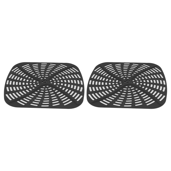 NYA 2-pack Återanvändbara Silikon Fryer Foder, Repskyddande Silikon Fodermatta för Ninja Foodi AG301 Fryer, Svart