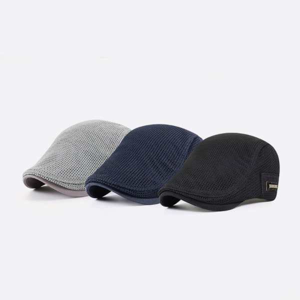 Basker-hattu Cabbie Flat Cap BLÅ blue