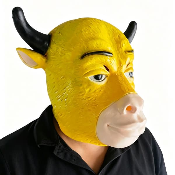 Morsom latex-kumaske, Halloween Shrek-tema hodeplagg for fest og karneval