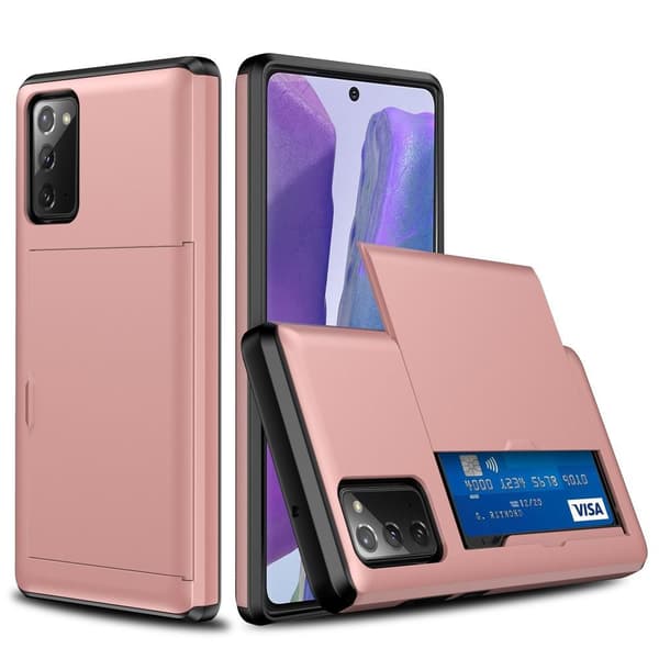 Etui med kortholder til Samsung Galaxy S20 FE - Pink Pink