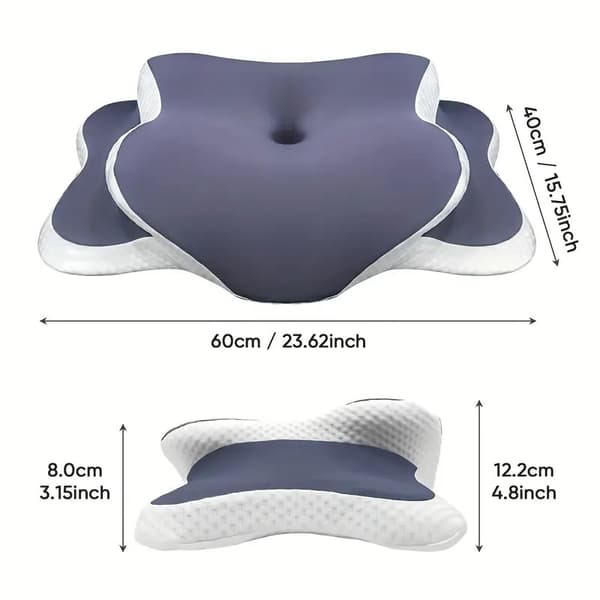 Konturhalskudde för sidosovare Ljusbeige Luktfri Design Stöder rygg- och magssovare Bekväm sovställning Dark Gray