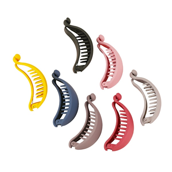Bananhårklemmer Franske hårklemmer Matte klo klemmer No Slip Bananklemme Banankam klemme Candy Color Hårklemmer Interlocking hestehale klemme Bananhårklemmer til fint hår til kvinder Piger, 7 stk.