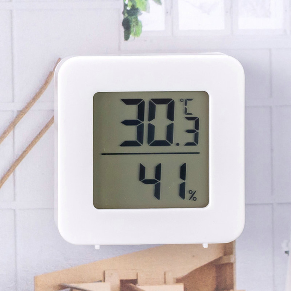 Hygrometer og Termometer - Måler luftfugtighed og temperatur Hvid