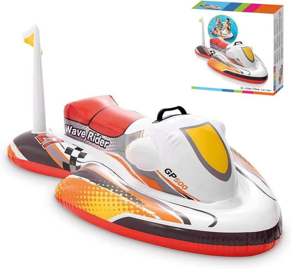 Oppblåsbare vannleker for jetski, kompatible med barn, klassisk motorbåtstil, luft