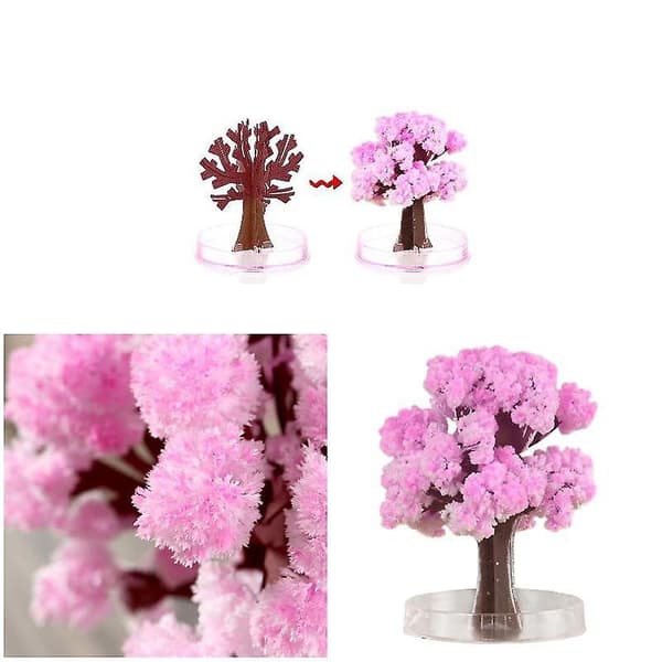 Magisk voksende trepapir Sakura krystalltrær skrivebord kirsebærblomstlek{F3} Cherry Tree