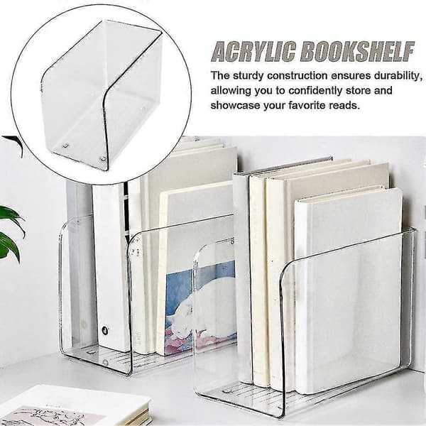 Transparent Bokstöd Bok Dokument Display Stativ Hållare Organizer Bokstöd