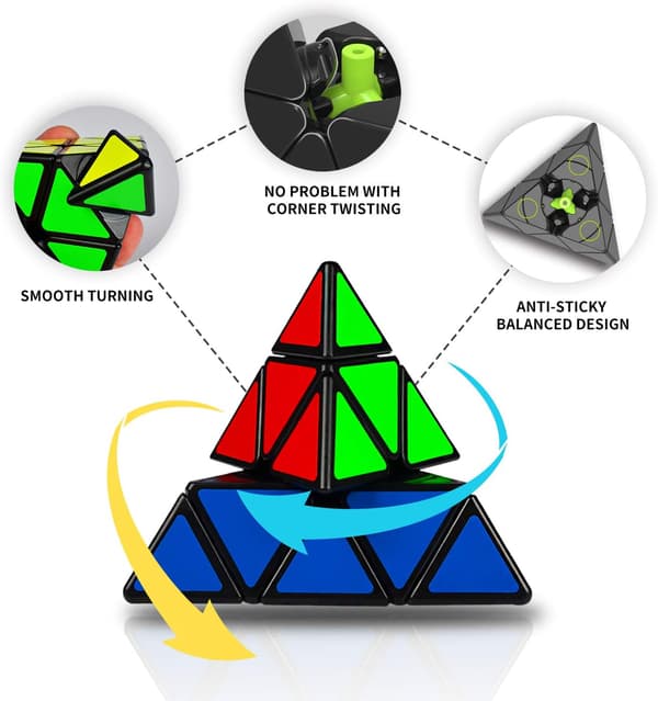 Pyraminx Speed Puslespil Terning 3x3, Trekantet Pyramide Magic Cube Mag