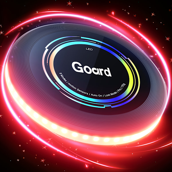 Oppladbar LED Frisbee - 16 millioner farger RGB - Smartmodus - Automatisk tenning - Morsom gave til jul, bursdager og camping Tri-Color red