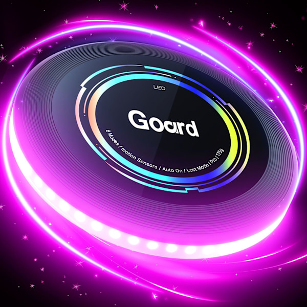 Genopladelig LED Frisbee - 16 millioner farver RGB - Smart tilstand - Automatisk tænding - Sjov gave til jul, fødselsdage og camping Tri-Color purple